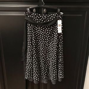 Jones New York Black Skirt with White Polka Dots